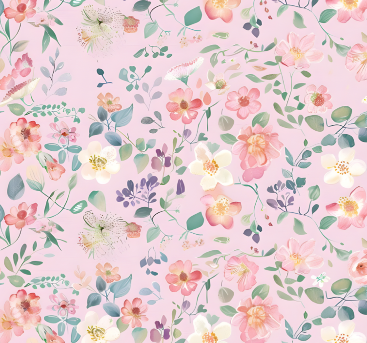 Pink roller blind spring bloom - TenStickers