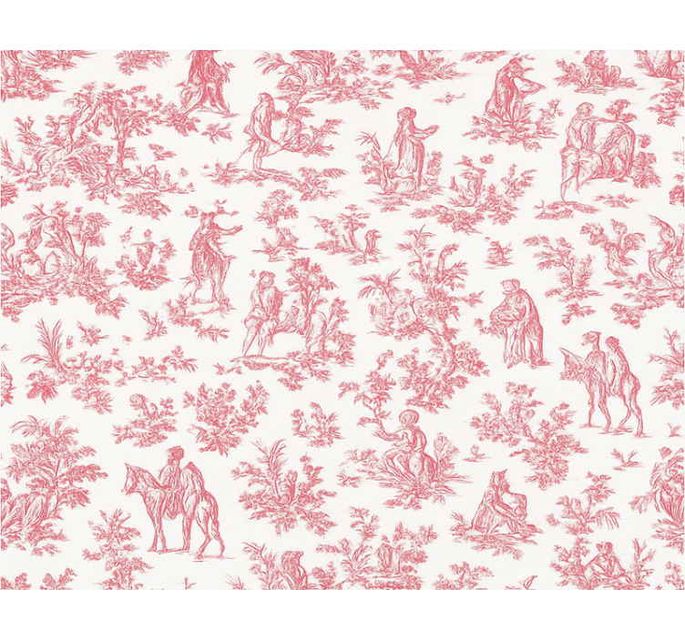 Pink roller blind in vintage countryside design - TenStickers