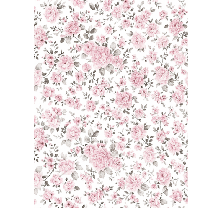 Pink roller blind with vintage floral design - TenStickers
