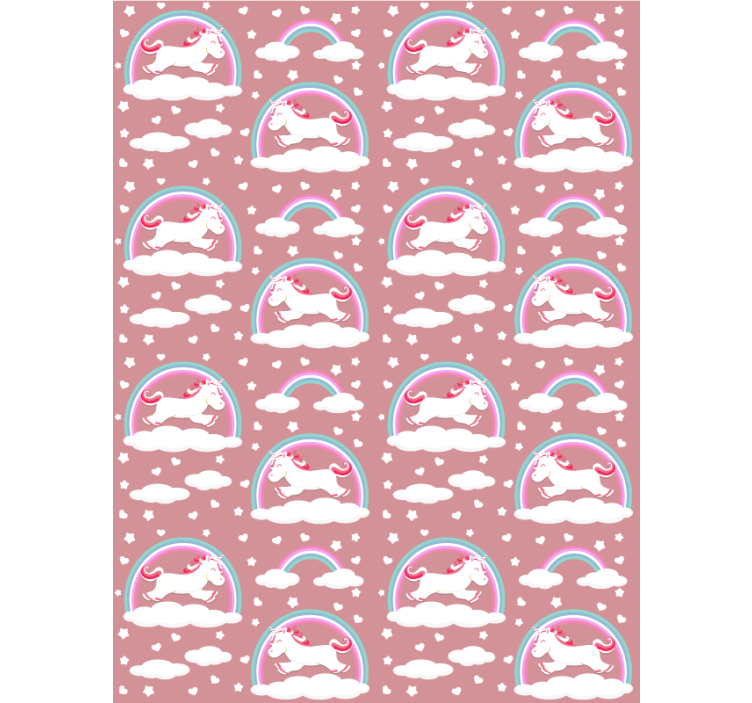 Pink roller blind with magical unicorn design - TenStickers