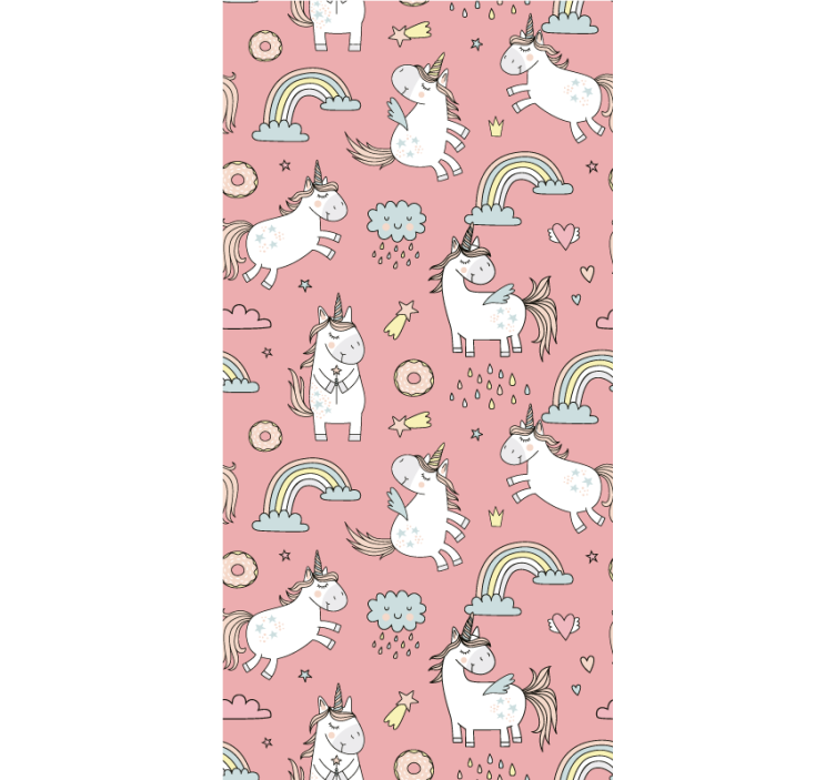 Pink roller blind with magical unicorn charm - TenStickers