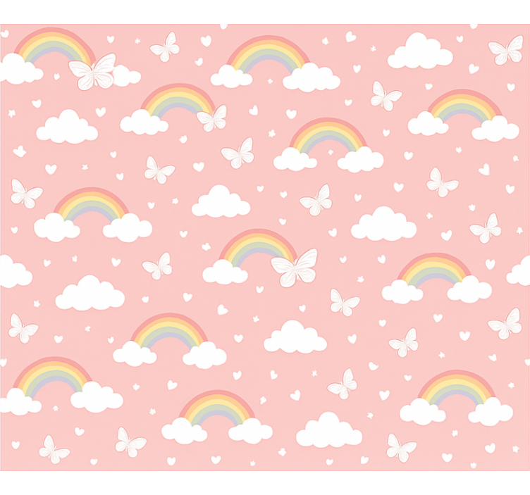 Pink roller blind pink kids rainbow design - TenStickers