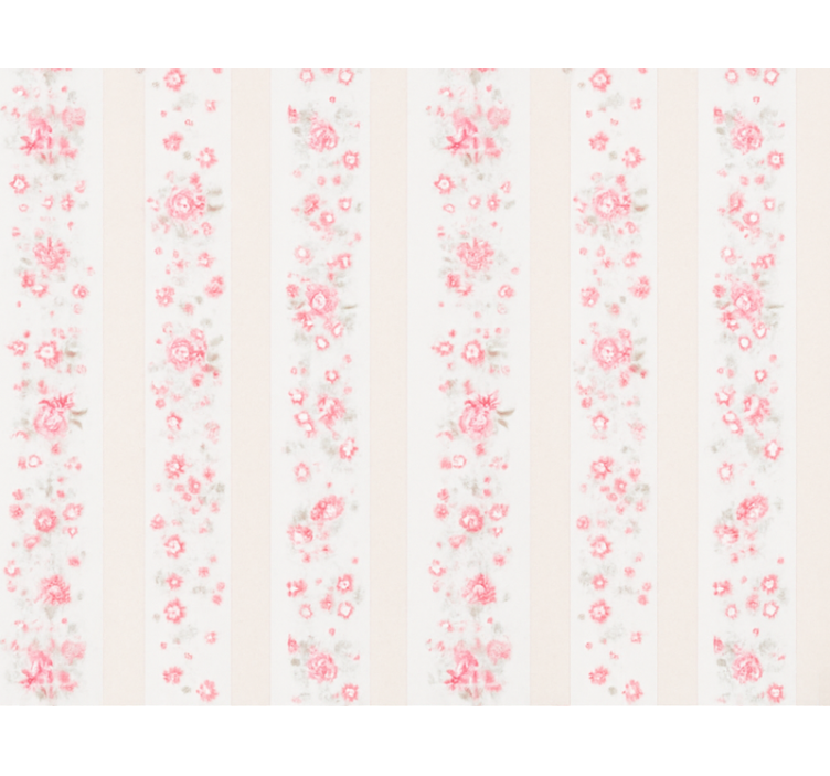 Pink roller blind in retro floral stripes - TenStickers