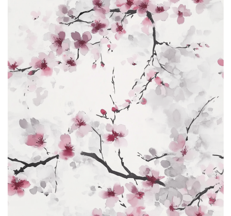 Pink roller blind in pink cherry blossom design - TenStickers