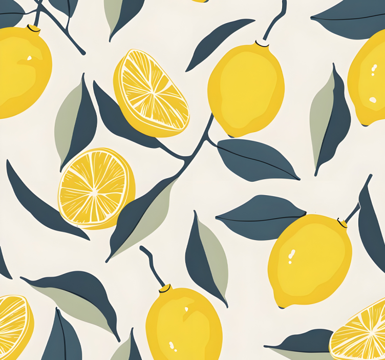 Yellow roller blind with lemon design - TenStickers