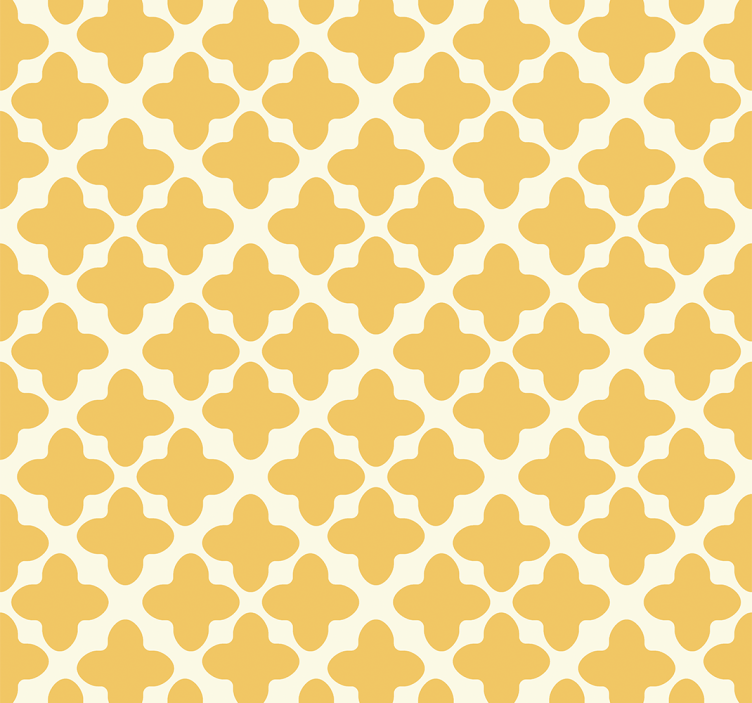 Yellow roller blind with arabesque design - TenStickers