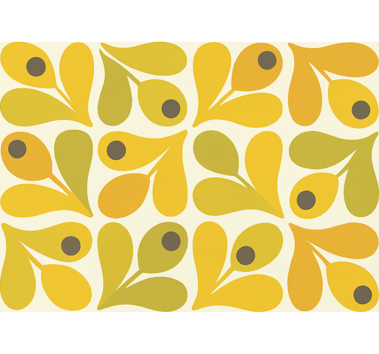 Yellow roller blind retro yellow geometrics - TenStickers