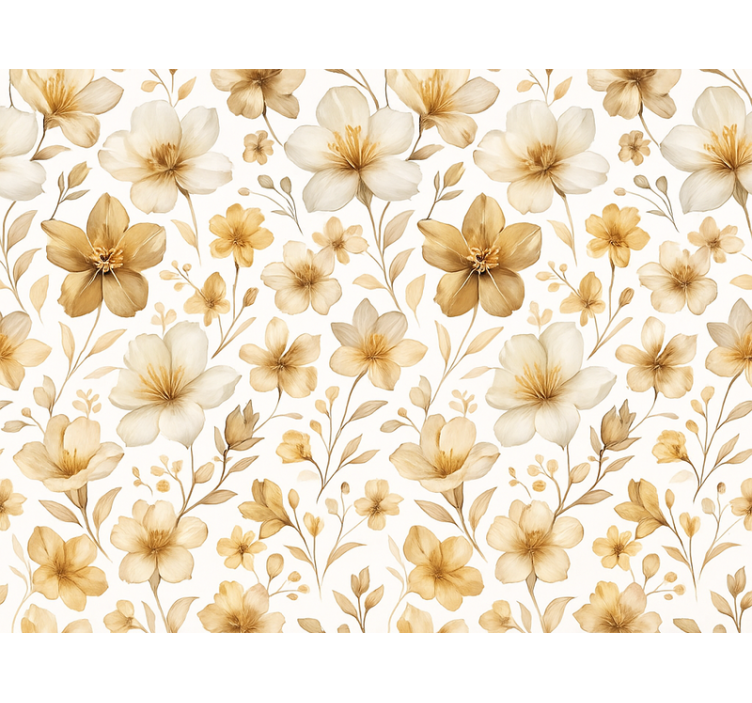 Yellow roller blind with lifelike floral design - TenStickers
