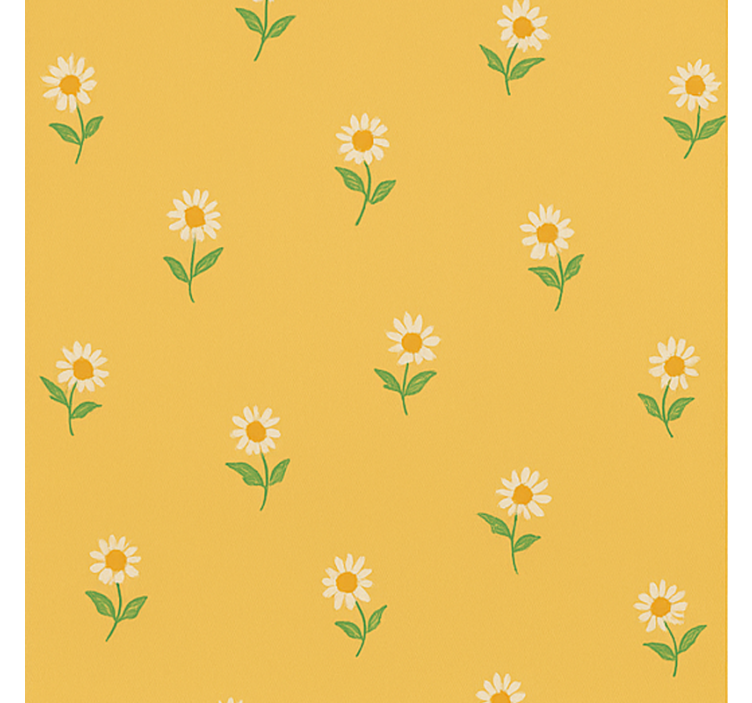 Yellow roller blind 1940s daisy nursery design - TenStickers