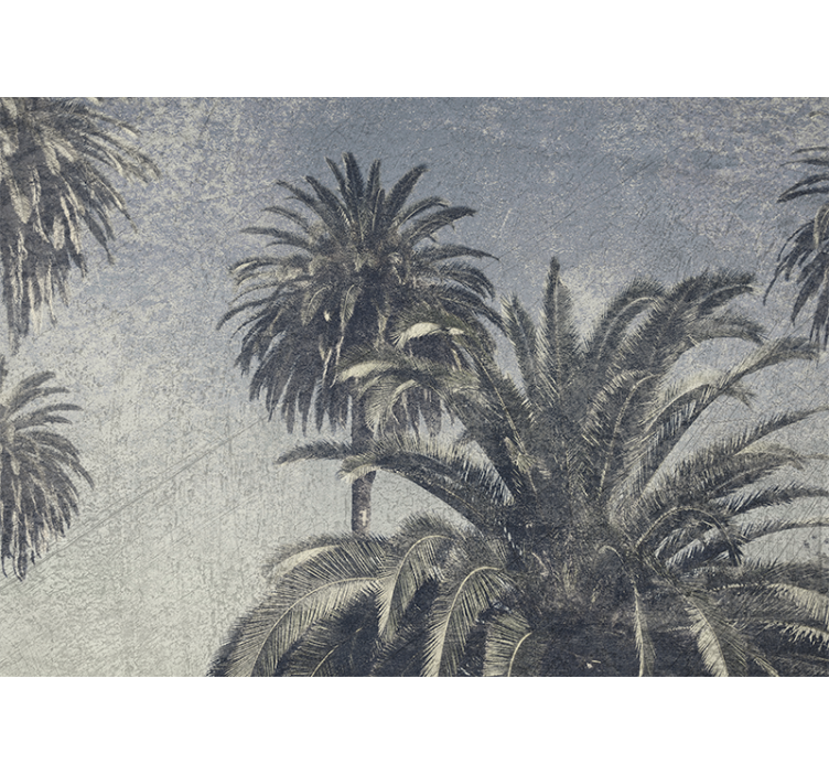 Kitchen roller blind with gray palm tree design - TenStickers