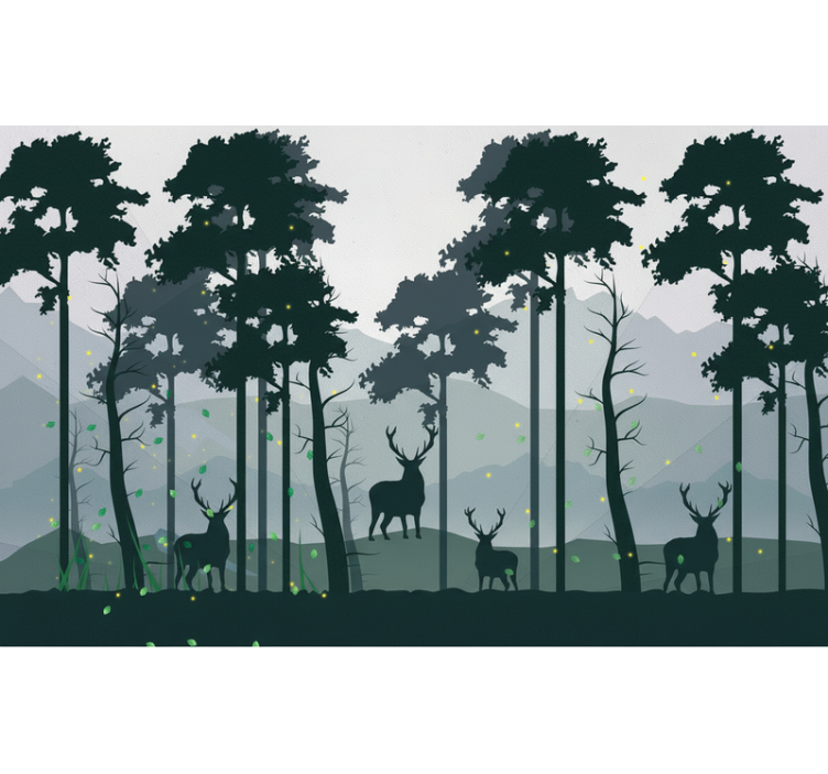 Kitchen roller blind silhouette forest scandi - TenStickers