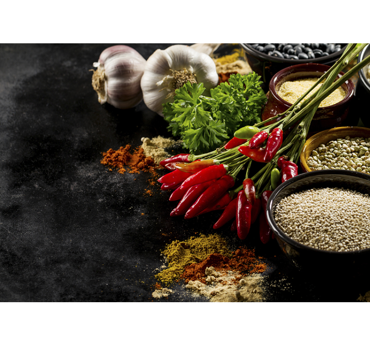 Kitchen roller blind for cooking with spices - TenStickers