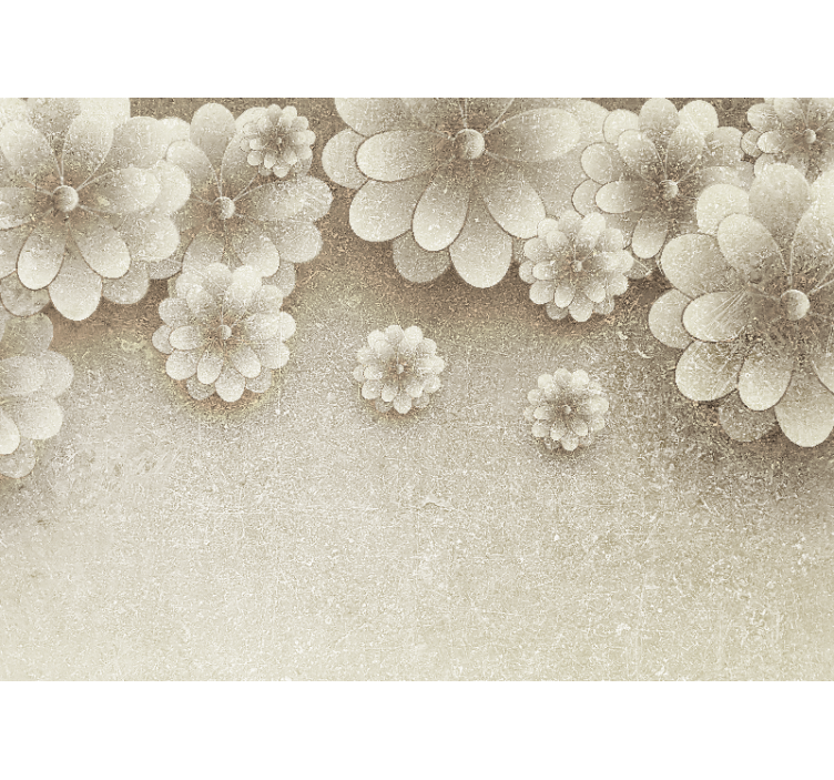 Kitchen roller blind with 3d floral grey design - TenStickers