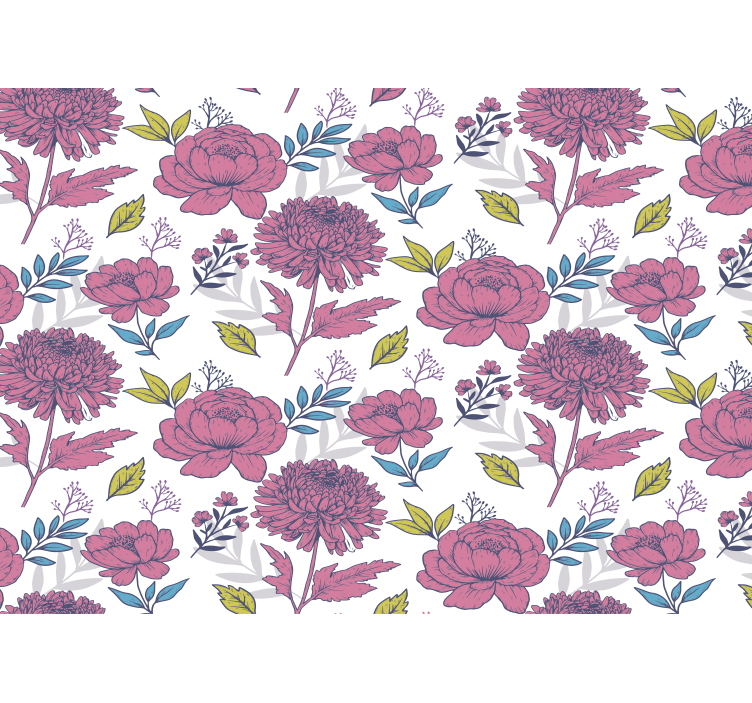 Kitchen roller blind with large multicolor floral pattern - TenStickers