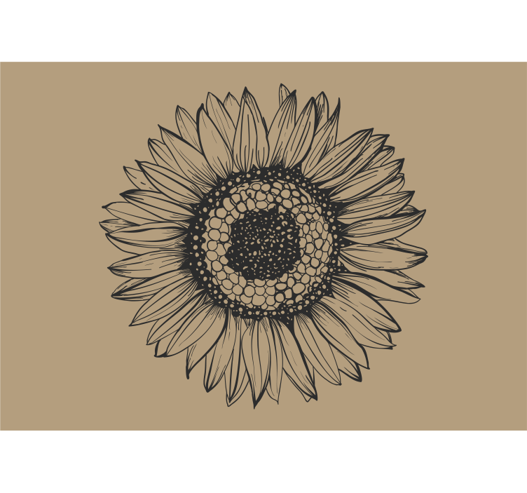 Kitchen roller blind in beige sunflower design - TenStickers