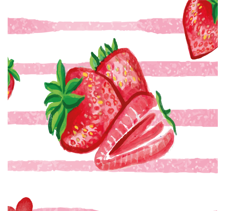 Kitchen roller blind seamless strawberries stripes - TenStickers