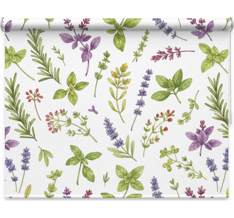 Kitchen roller blind with colorful herbs design - TenStickers