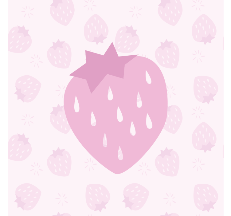 Kitchen roller blind with strawberries pattern on pink - TenStickers