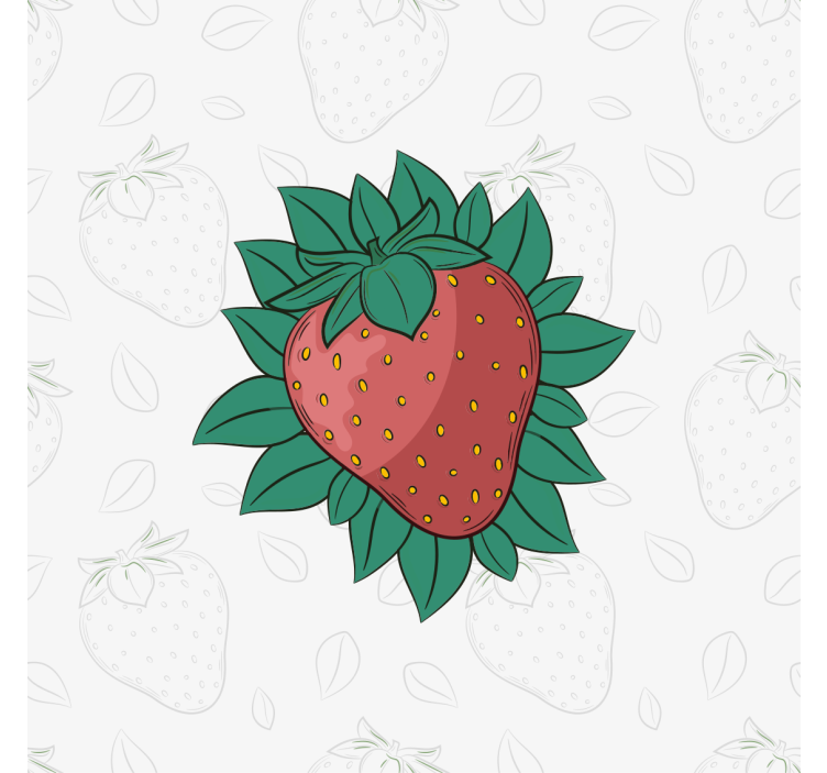 Kitchen roller blind with vibrant strawberry leaves - TenStickers