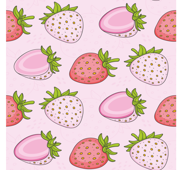 Kitchen roller blind seamless pink and red strawberries - TenStickers
