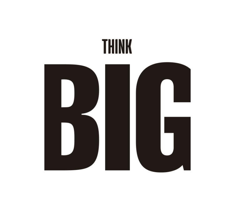 Living room roller blind think big - TenStickers