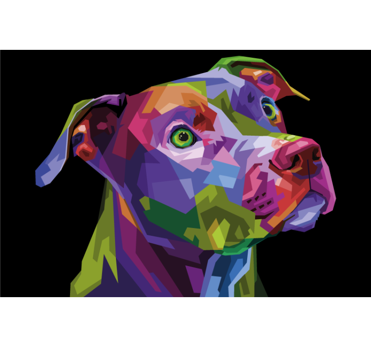 Living room roller blind multicolor modern pitbull - TenStickers
