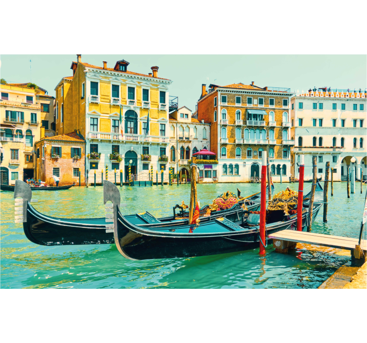 Living room roller blind aquarella venice canals - TenStickers