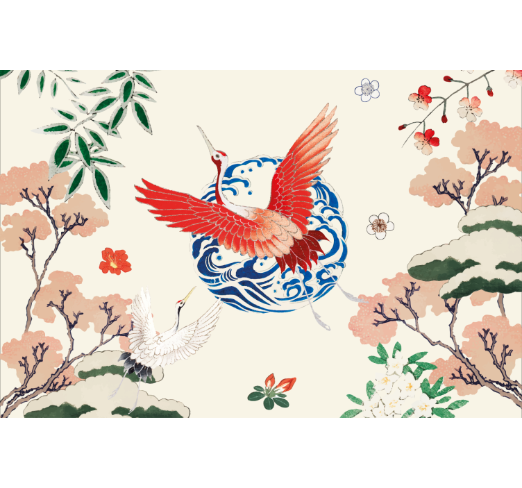 Chinoiserie living room roller blind - TenStickers