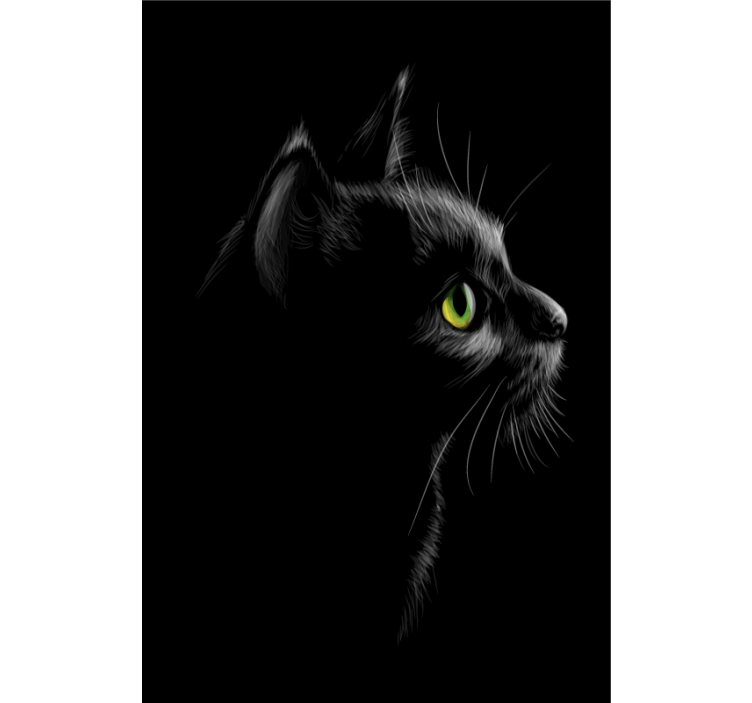 Living room roller blind green cat eyes - TenStickers