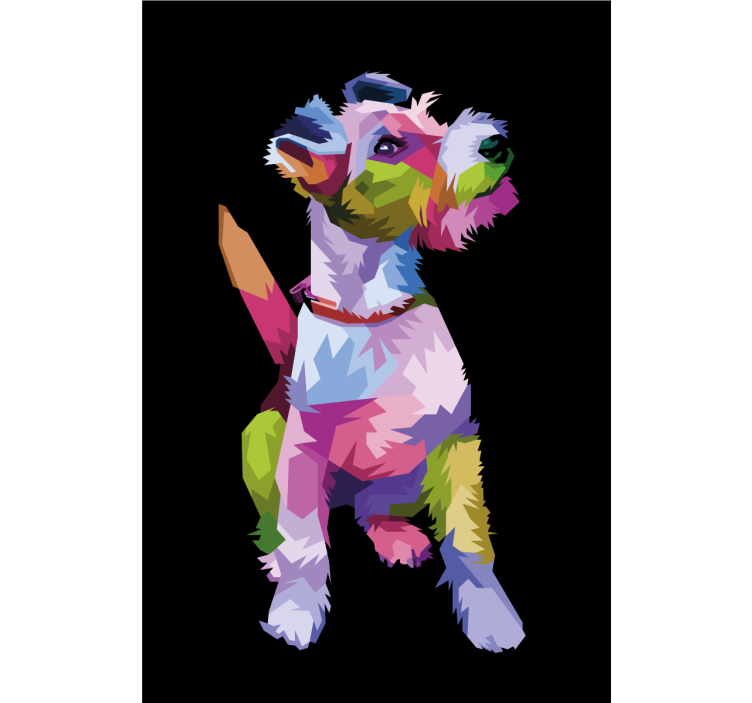 Living room roller blind geometric fox terrier - TenStickers