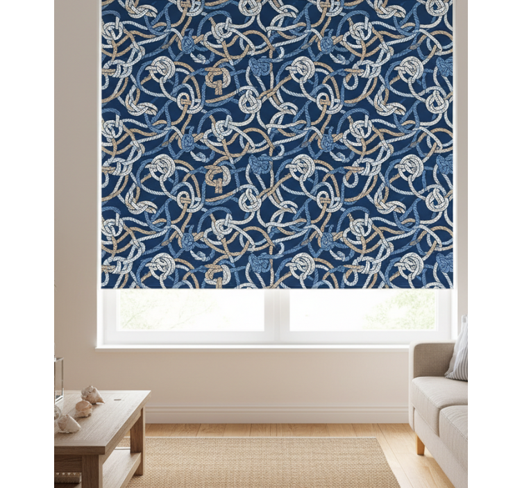 Living room roller blind sailor knots design - TenStickers