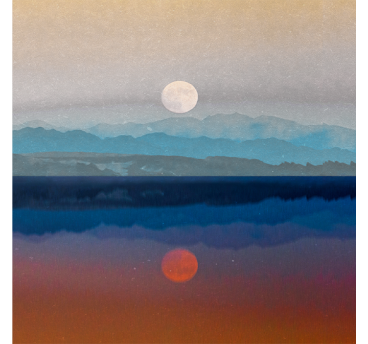 Living room roller blind with beautiful moon design - TenStickers