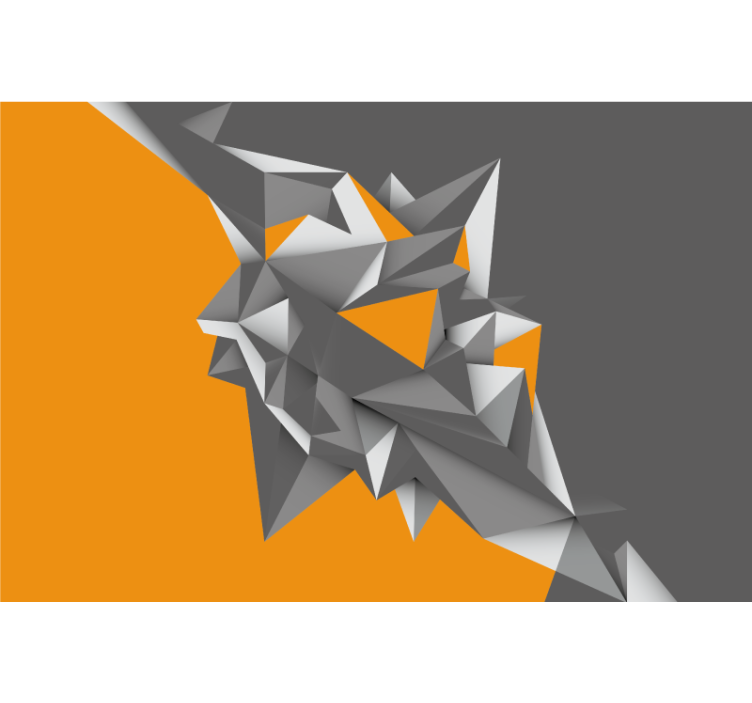 Living room roller blind in gray and orange patterns - TenStickers