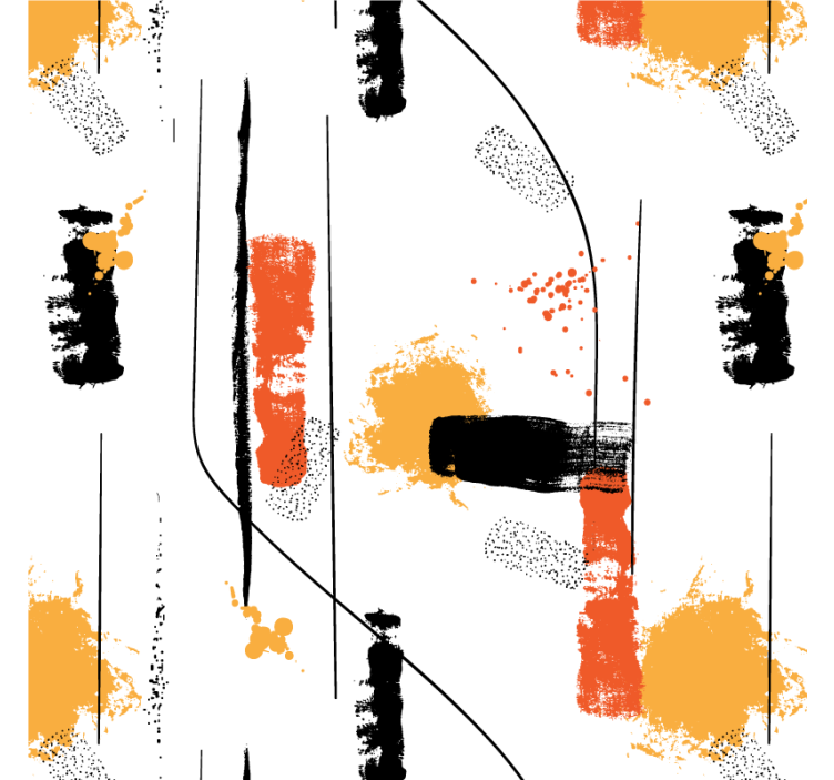 Living room roller blind abstract linear art - TenStickers