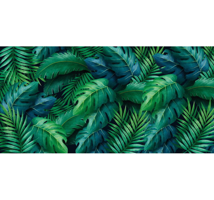 Tropical elegant foliage living room roller blind - TenStickers