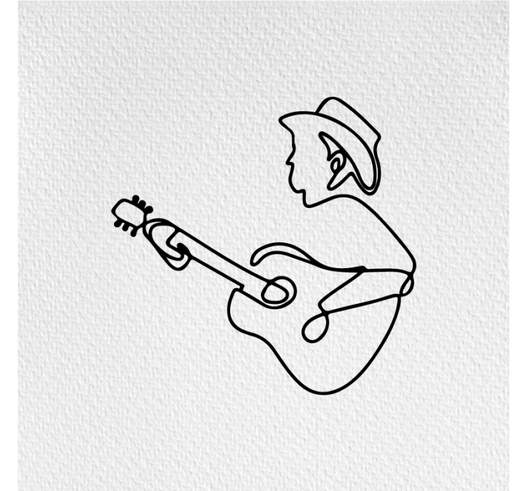 Living room roller blind guitarist cute minimalist design - TenStickers