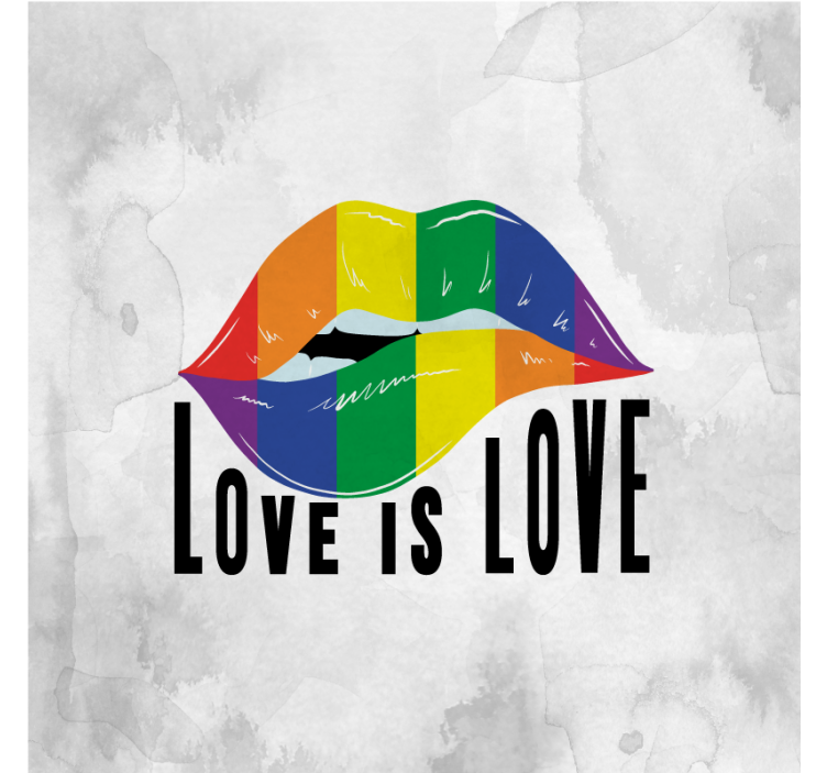 Living room roller blind pride day lips design - TenStickers