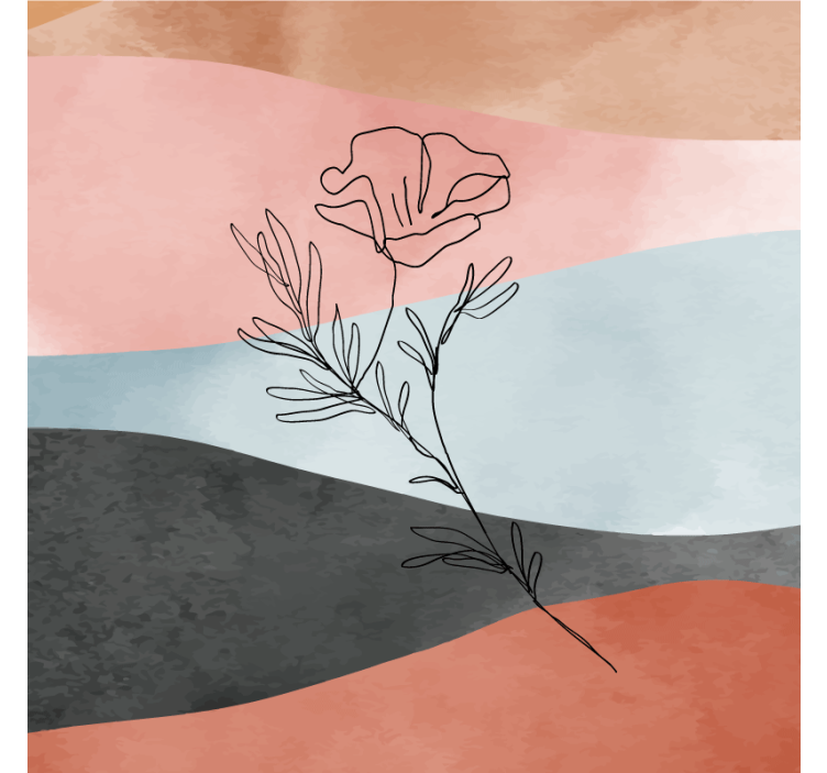 Living room roller blind watercolor abstract design - TenStickers