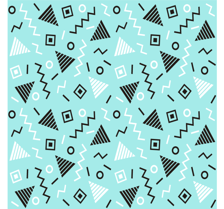 Living room roller blind 80s memphis pattern - TenStickers