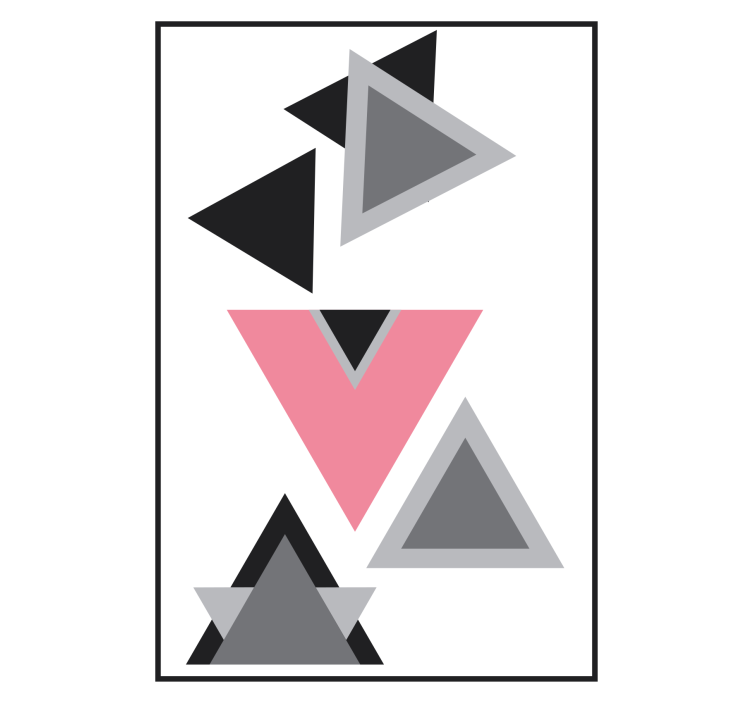 Living room roller blind triangles abstract art - TenStickers