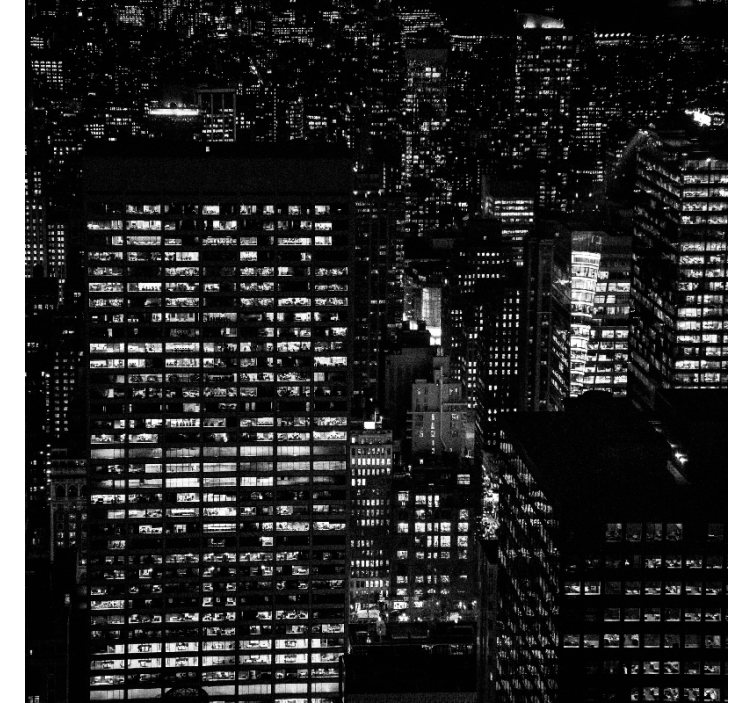 Living room roller blind in town - TenStickers