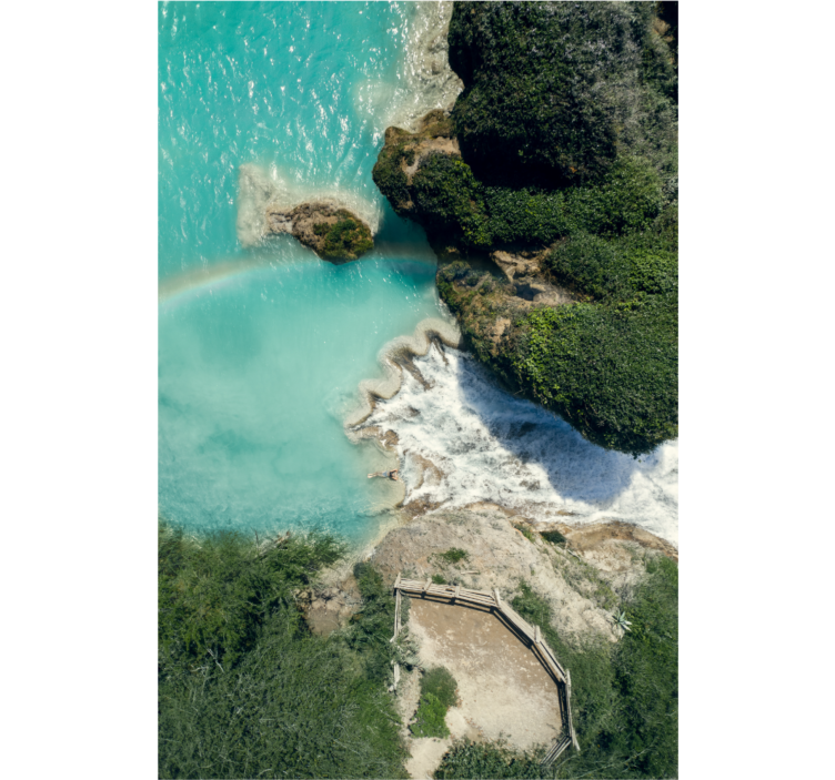 Living room roller blind lake meets sea design - TenStickers