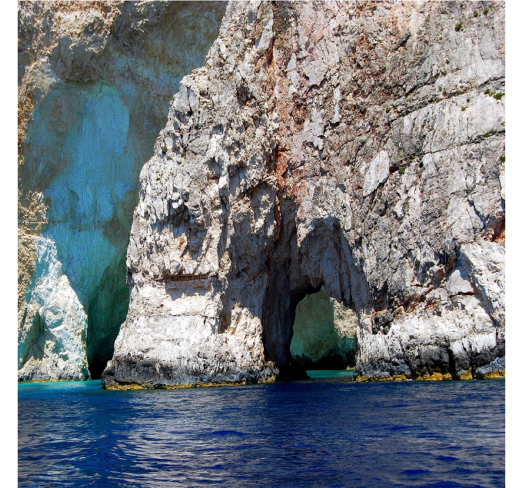 Living room roller blind raj cave with blue water - TenStickers