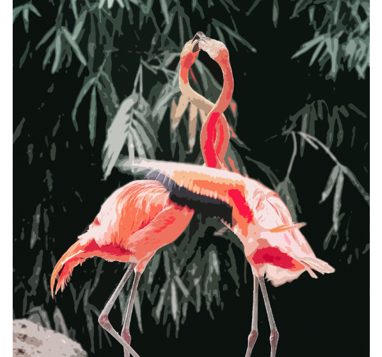 Living room roller blind with lovely flamingos - TenStickers