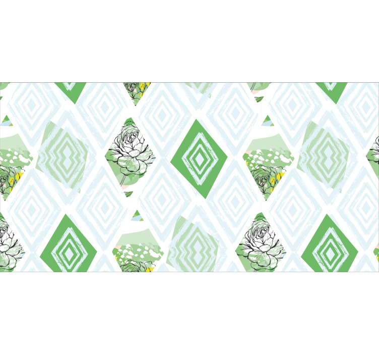 Living room roller blind abstract floral design - TenStickers