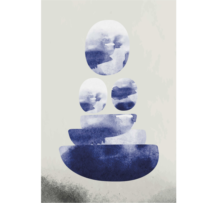 Living room roller blind in blue shape - TenStickers