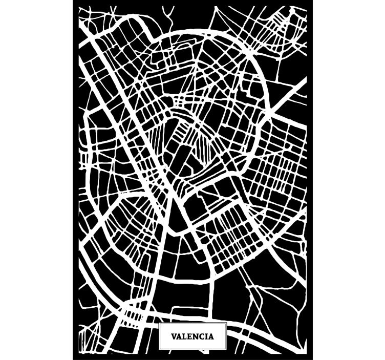 Living room roller blind valencia topographic map - TenStickers