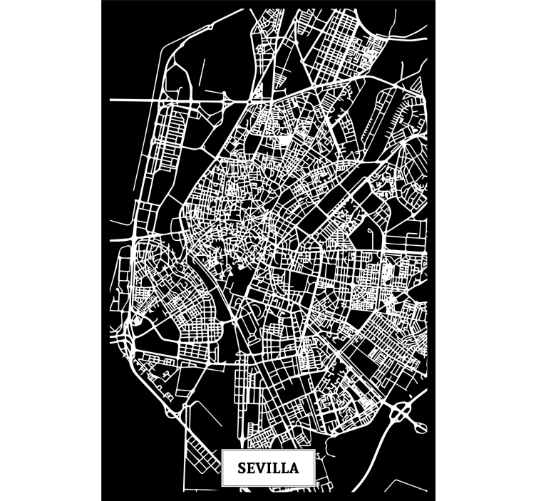 Living room roller blind topographic map sevilla - TenStickers