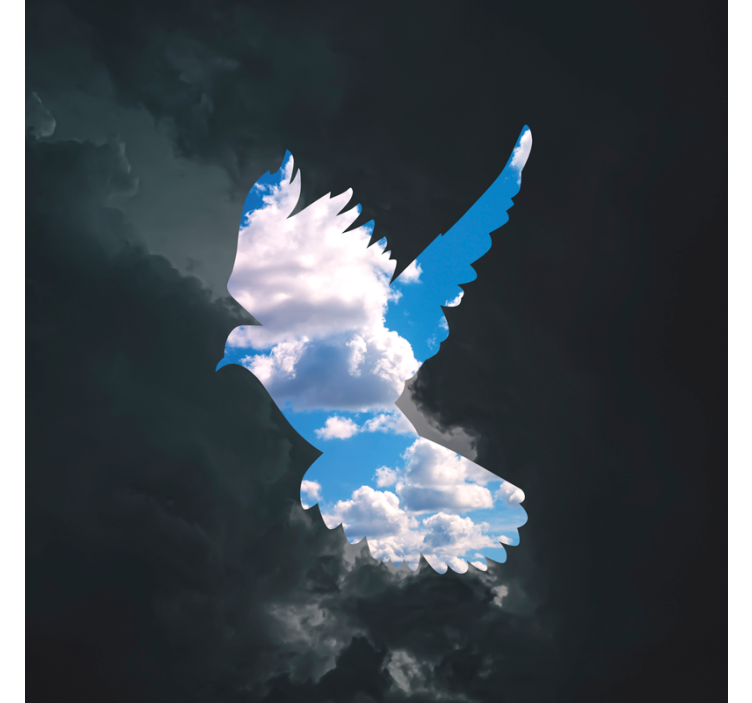 Living room roller blind dove of peace - TenStickers