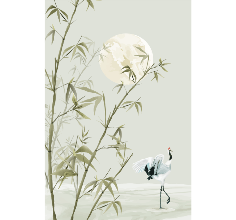 Living room roller blind bamboo art design - TenStickers